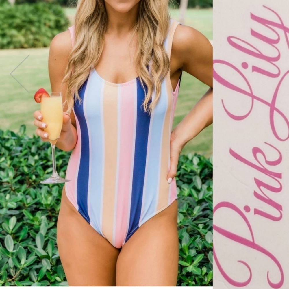 OCEAN BREEZE MULTICOLOR STRIPED SWIMSUIT
